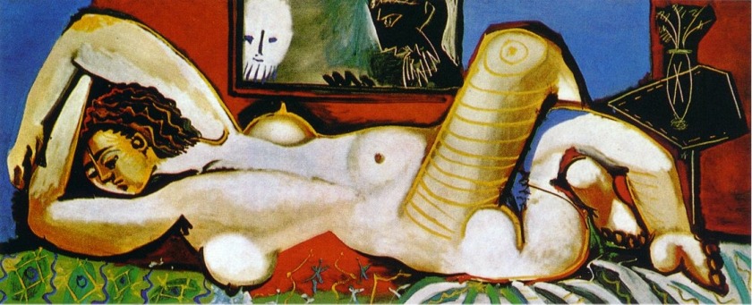 Lying naked woman (The Voyeurs) via Pablo Picasso