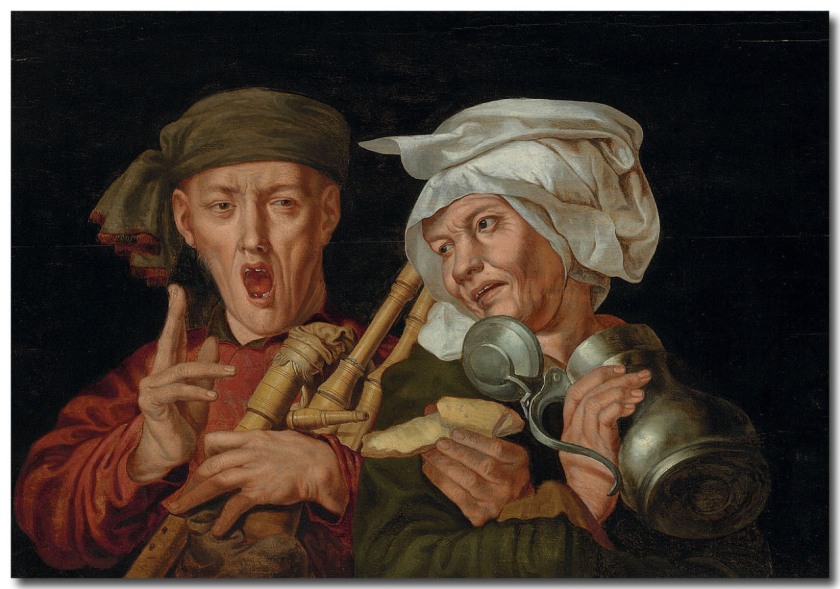 Pieter Huys (v.1519-1581) - Le Joueur de Cornemuse, huile sur panneau